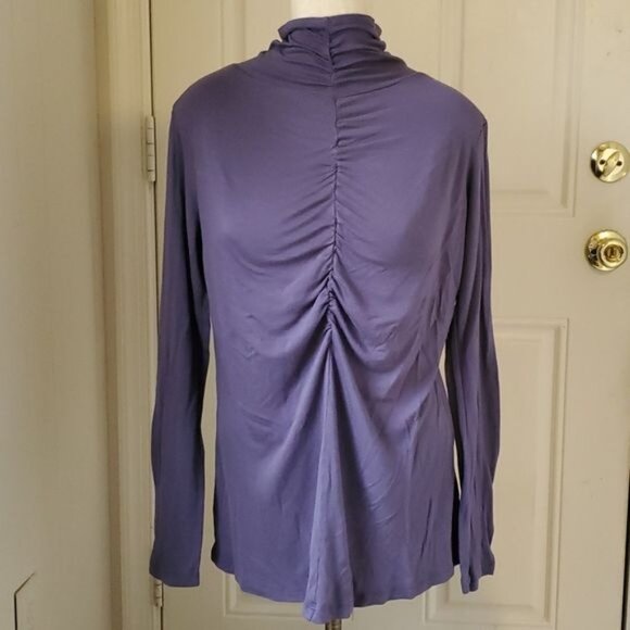 Puli Shirt Top Blouse Tunic Long Sleeve Purple Rouching Woman's WOMAN'S EXTRA LG - Picture 9 of 10